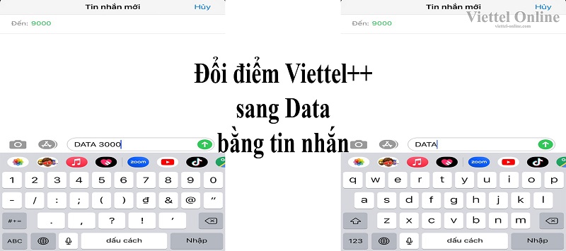 Đổi điểm Viettel++ sang Data bằng tin nhắn