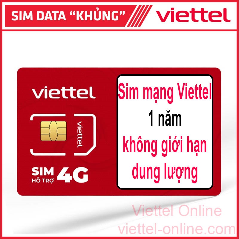 Sim mạng Viettel 1 năm không giới hạn dung lượng