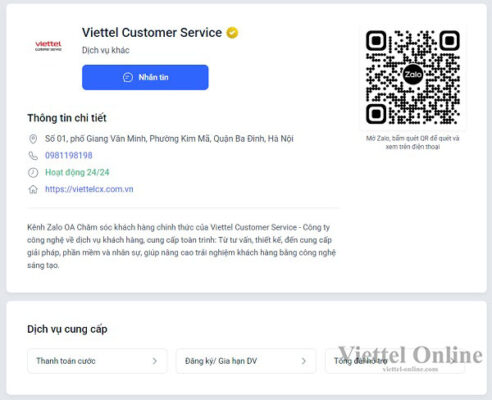 Số Zalo Viettel chăm sóc khách hàng miễn phí mới nhất 2025