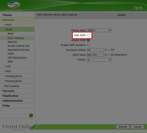 Cách ẩn tên Wifi Viettel